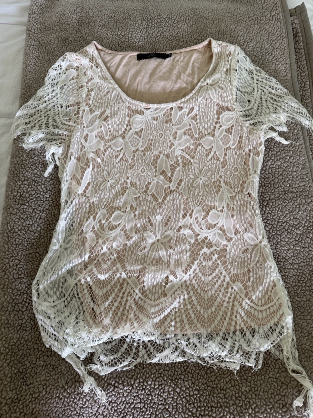 BKE Cream Lace Overlay Camisole